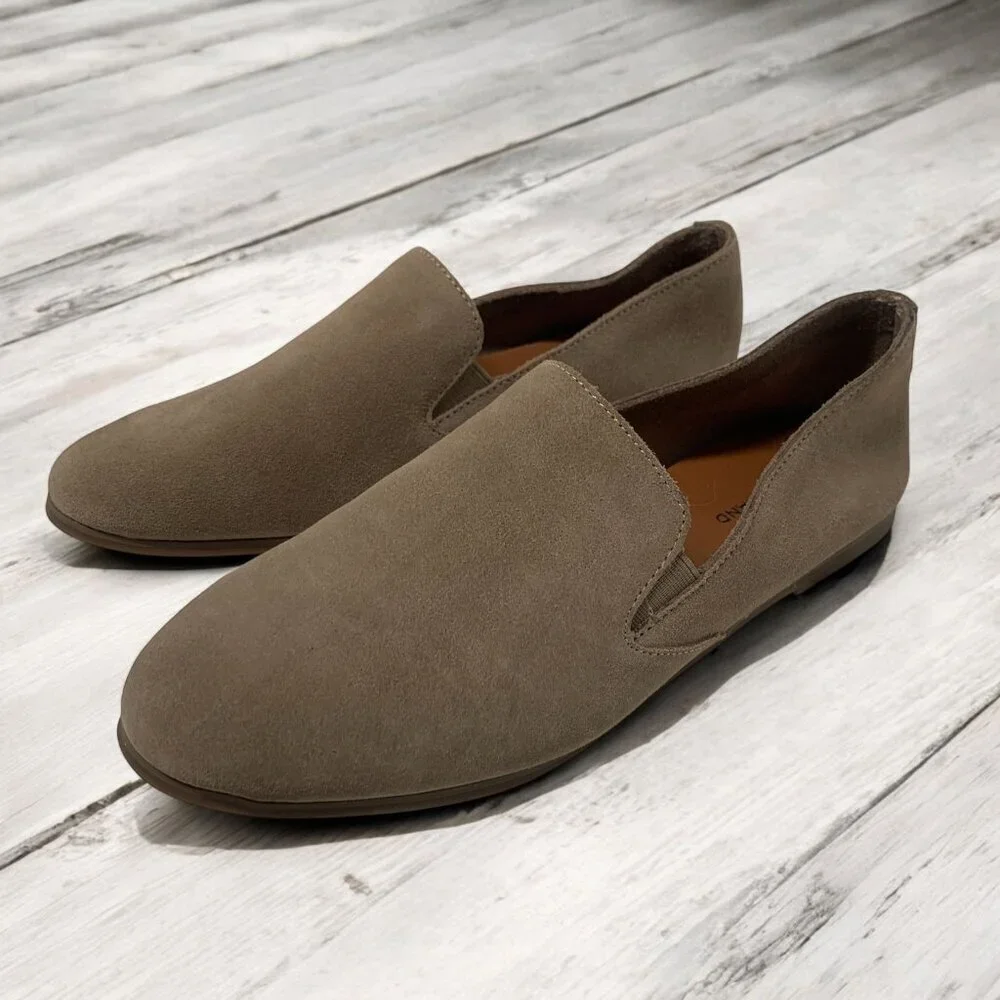 Lucky Brand Charsa Suede Slip-On Loafers Tan Slip On Flats Size 9.5 - Picture 1 of 8